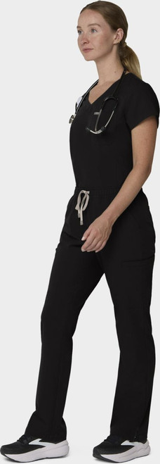COLOR|BLK|Tempo Womens Outfit Black Tuck Style # T102