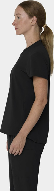 COLOR|BLK|Tempo Womens Quarter Zip Black Top Style # T103
