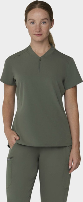 COLOR|OLV|Tempo Womens Quarter Zip Olive Top Style # T103