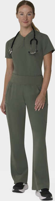 COLOR|OLV|Tempo Womens Quarter Zip Olive Top Style # T103
