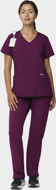 COLOR|WIN|Tempo Womens Outfit Wine Straight Leg Style # T201