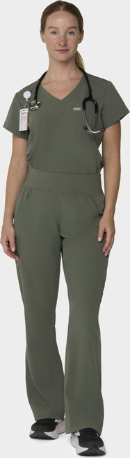 COLOR|OLV|Tempo Womens Outfit Olive Flare Leg Style # T203