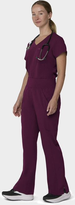COLOR|WIN|Tempo Womens Outfit Wine Flare Leg Style # T203