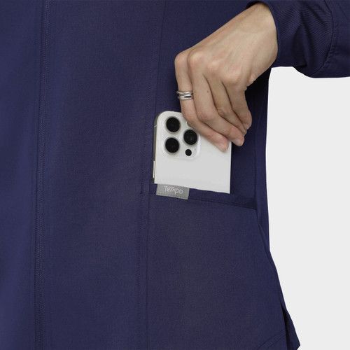 COLOR|NVY|Tempo Womens Zip Navy Jacket Style # T301