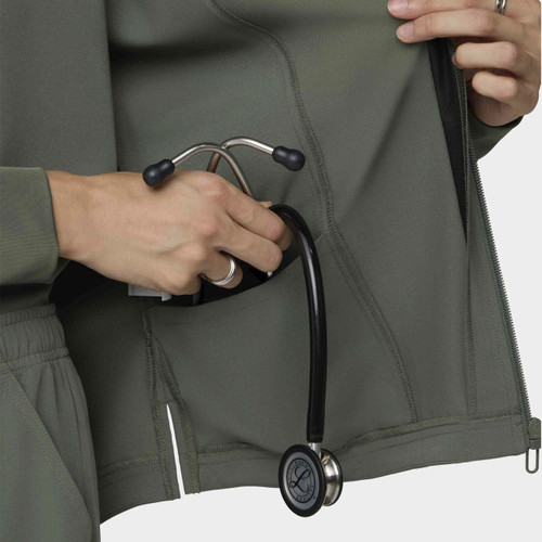 COLOR|OLV|Tempo Womens Zip Olive Jacket Style # T301