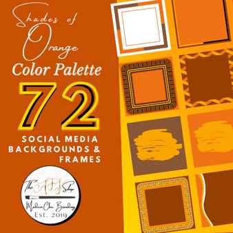 Shades of Orange Color Palette (Set of 72) IG Social Media Backgrounds