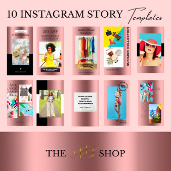 Dark Rose Gold Matching IG Stories (Set of 10) Instagram Story Backgrounds