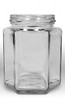 9 fluid oz. (270 ml) Glass Hex (12/case w/63mm LUG lids) [HEX09]
