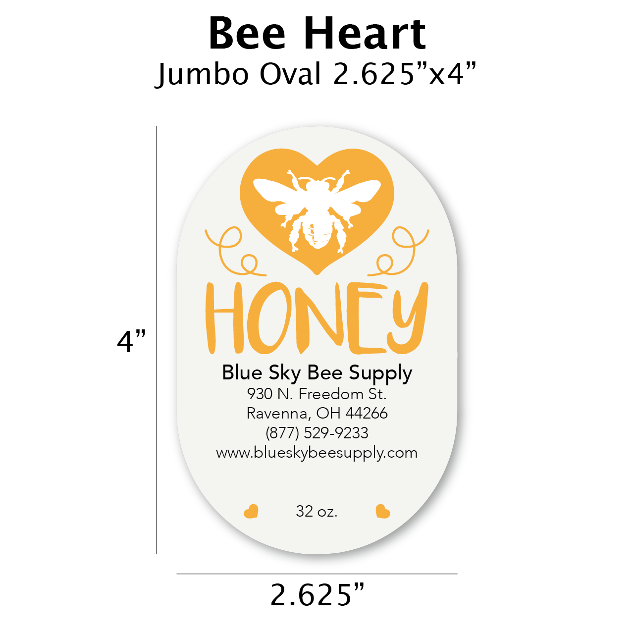 Bee Heart - Customizable Label Design