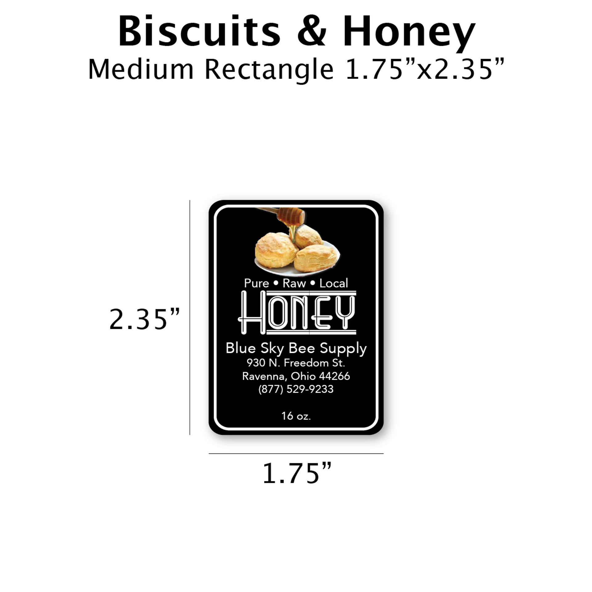Biscuits And Honey Customizable Label Design Blue Sky Bee Supply Ltd