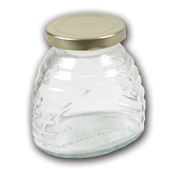 12 oz. skep jar with gold metal lid