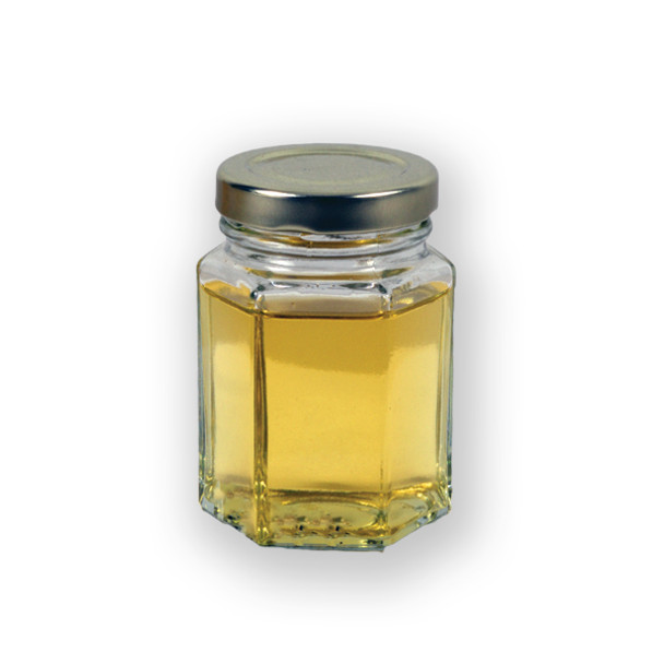 3.75 fluid oz. (110 ml) Glass Hex (12/case w/48mm LUG lids) [HEX04]