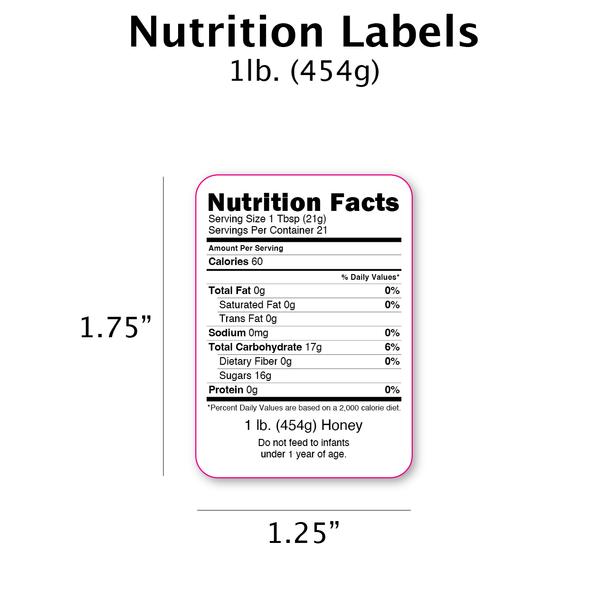 1lb. Nutrition Label