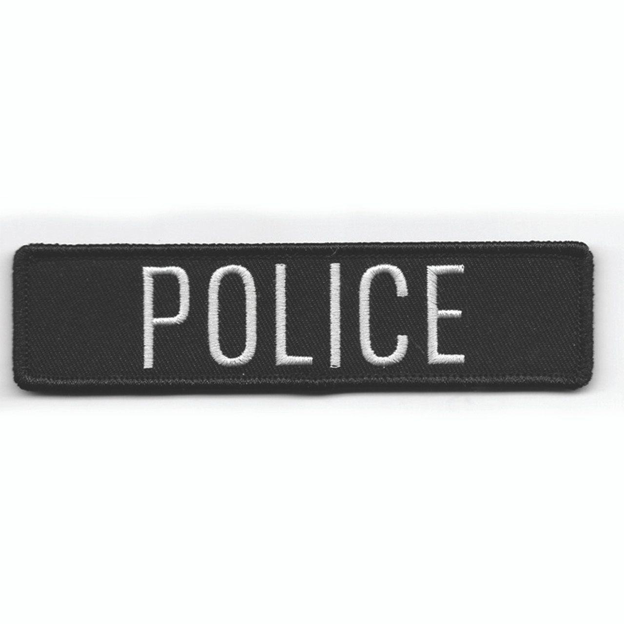 Hero's Pride 1-1/4 X 5 Grey On Black Police Patch w/ Velcro