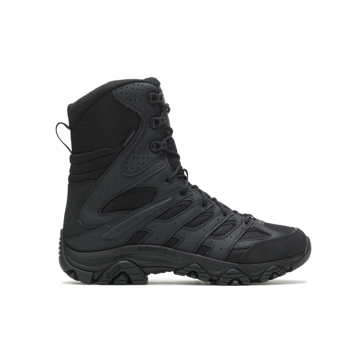 Merrell Men's Black Moab 3 8 in. Tactical Zip Waterproof Boot