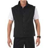 5.11 Tactical Valiant Softshell Jacket, Black sleeveless front view