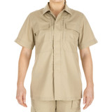 5.11 Tactical Women's Taclite TDU Shirt, Tan Front