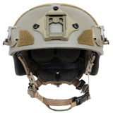 Busch PROtective AMP-1E High-Cut ACH Ballistic Helmet with CMR-1 Rails and Padded Bag Green, Front