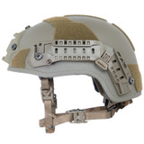 Busch PROtective AMP-1E Full-Cut Ballistic Helmet Green, Front Facing Left