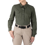 5.11 Tactical Women's Stryke Long Sleeve Shirt, TDU Green front view