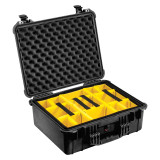 Pelican 1550 Protector Case, black open padded view