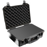 Pelican 1500 Protector Case, black open with foam