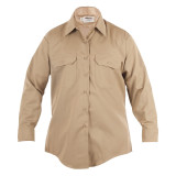 Elbeco Women's LA County Sheriff Poly/Cotton Long Sleeve Shirt, silver tan front view