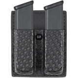 Safariland Model 75 Open Top Double Magazine Pouch, black Hardshell STX STX Basket Weave front view