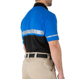 First Tactical Men's Hi-Vis Bike Patrol Polo, Royal Blue, Facing Back Right Angle