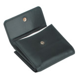 Strong Leather Female Badge, Checkbook and Credit Card Wallet folded