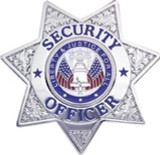 Hero's Pride Nickel Security Officer Badge, 7 Pt. Star