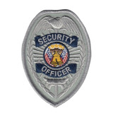 Hero's Pride Security Officer Embroidered Badge Patch, Silver, 2 3/8 X 3 1/2, Colored Bell Seal