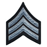 Hero's Pride 3" Med Grey/Black Sgt Chevrons, Merrowed Border