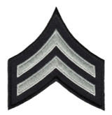 Hero's Pride LAPD Silver Grey/Black Corporal Chevrons, 3-1/8"W, Pr