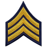 Hero's Pride 3" Medium Gold/Navy Sergeant Chevrons