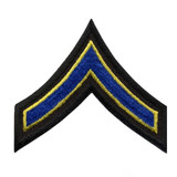 Hero's Pride Royal - Med, Gold / Black 3" Pfc Stripes