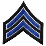 Hero's Pride Cpl Chevrons Royal-White/Black, 3" Wide, Pair