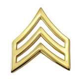 2 Posts & Clutch Backs Sergeant Chevrons, Tall Pointy, Pairs gold
