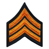 Hero's Pride 3" Wide Dark Gold/Black Sergeant Chevrons, Merrowed