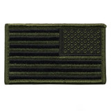 Hero's Pride 3-3/8 x 2" Olive Drab American Flag Patch, Reverse, Hook