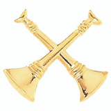 Blackinton Polished Crossed Bugles for Battalion or District Chief Gol Tone