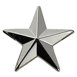 Hero's Pride 1 in. Star Pin, Pair - 1 Post & Clutch Back, Nickel