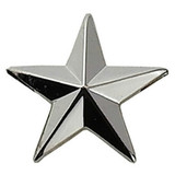 Hero's Pride 1 in. Star Pin, Pair - 1 Post & Clutch Back, Nickel