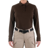 First Tactical Women's Long Sleeve Performance Polo Kodiak Brown