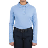First Tactical Women's Long Sleeve Performance Polo Medium Blue