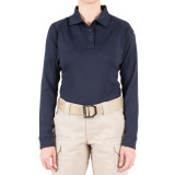 First Tactical Women's Long Sleeve Performance Polo Midnight Navy