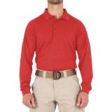 First Tactical Men's Long Sleeve Performance Polo Red