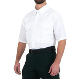 First Tactical Men's V2 Tactical Short Sleeve Shirt, White, Facing Front Left Angle