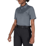 Blauer Women's Short Sleeve Performance Polo Gray