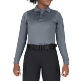 Blauer Women's Long Sleeve Performance Polo Gray